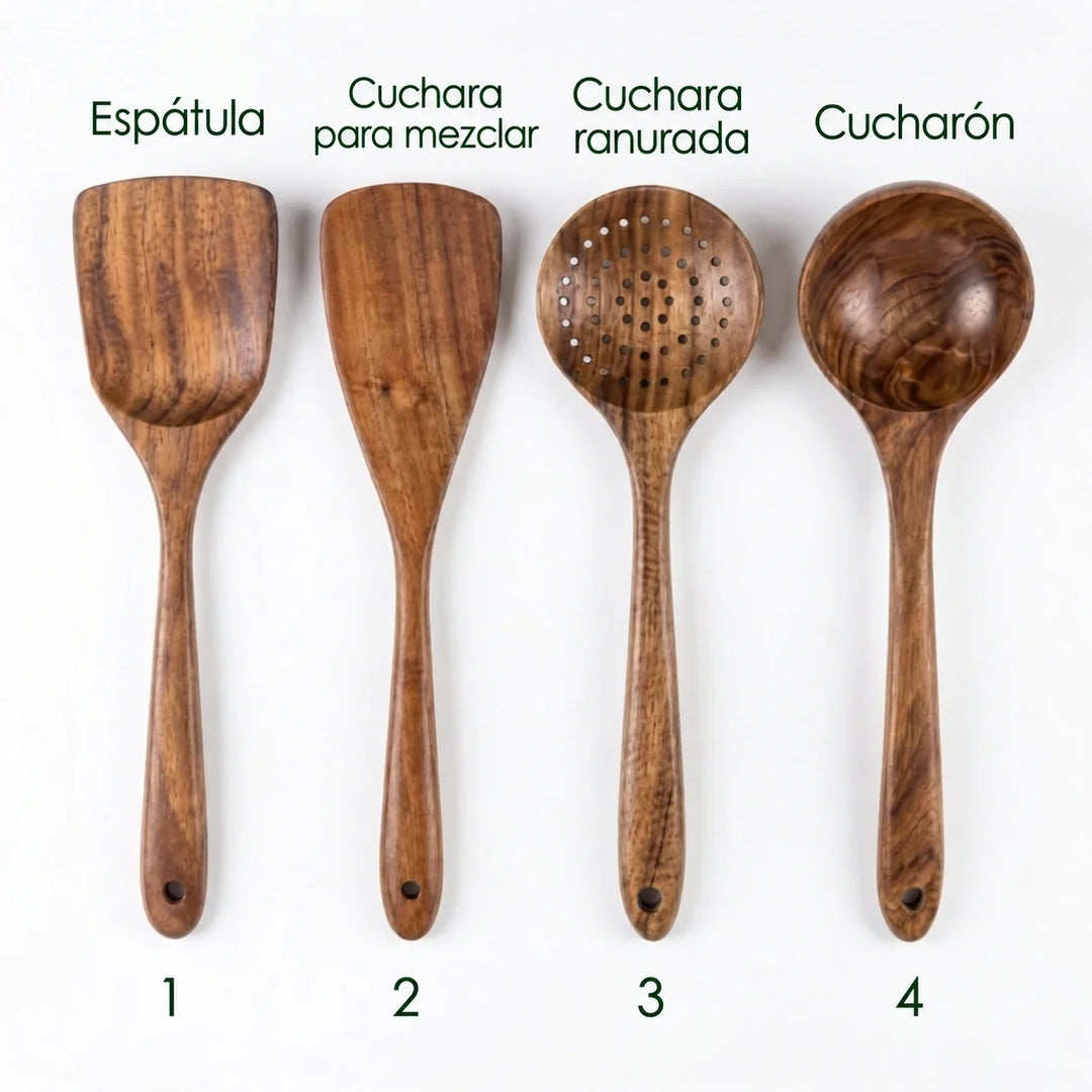 Juego de Utensilios de Acacia de Hoja Pequeña WOODMERA